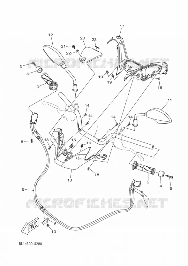 GUIDON ET CABLES Yamaha SCOOTER 300 2023 XMAX  CZD300D-A