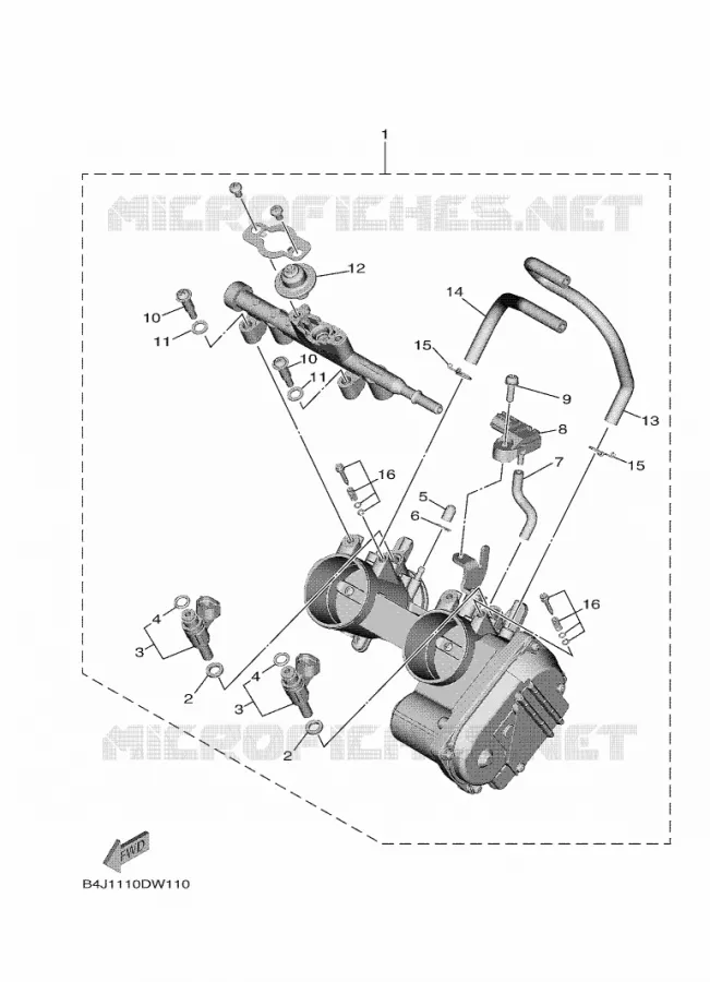 BOITIER PAPILLON INJECTION 1 Yamaha SIDE BY SIDE 1000 2023 WOLVERINE  YXF1000EW / YX10FRPAP