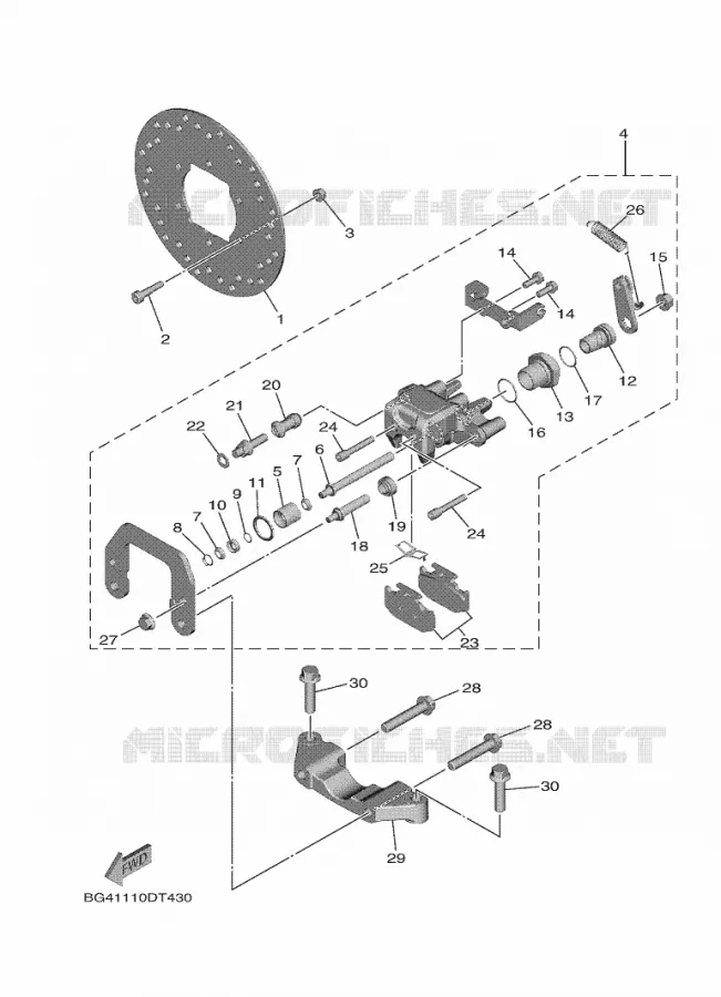 ETRIER DE FREIN ARRIERE 2 Yamaha SIDE BY SIDE 1000 2023 WOLVERINE  YXE1000EW / YX10ERPAP