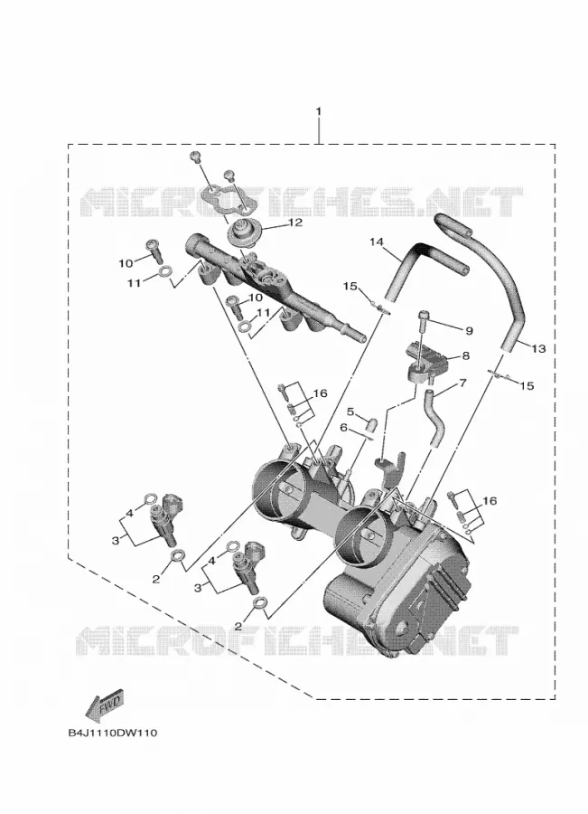 BOITIER PAPILLON INJECTION 1 Yamaha SIDE BY SIDE 1000 2023 WOLVERINE  YXE1000EWS / YX10ERPLP