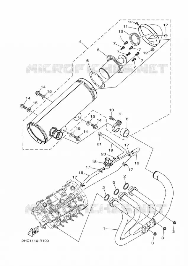 ECHAPPEMENT Yamaha SIDE BY SIDE 1000 2023 YXZ  YXZ1000E