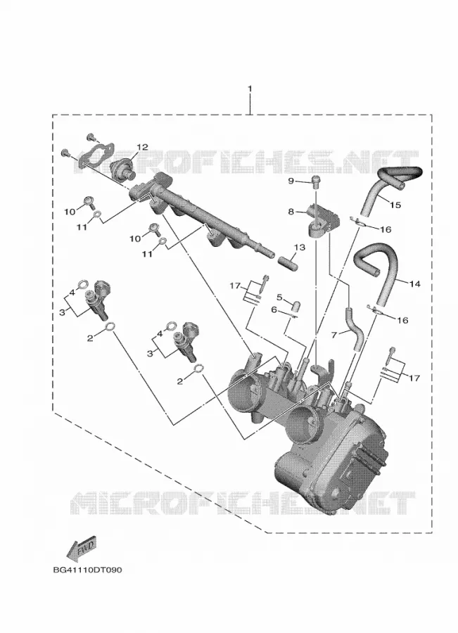 BOITIER PAPILLON INJECTION 1 Yamaha SIDE BY SIDE 850 2023 WOLVERINE  YXE850EN / YX85EPAP