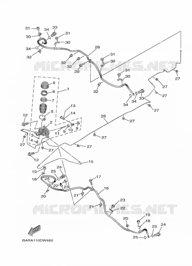 MAITRE CYLINDRE Yamaha SIDE BY SIDE 850 2023 WOLVERINE  YXF850E / YX85FPAP