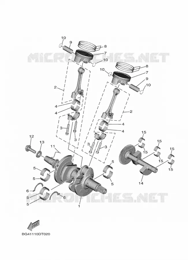 VILEBREQUIN / PISTON Yamaha SIDE BY SIDE 850 2023 WOLVERINE  YXF850E / YX85FPAP