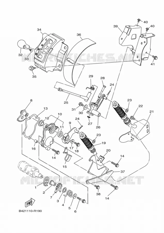 AXE DE SELECTEUR / PEDALE Yamaha SIDE BY SIDE 700 2023 VIKING  YXM700E / YX70MPP