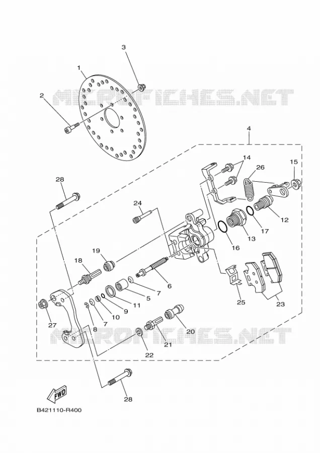 ETRIER DE FREIN ARRIERE 2 Yamaha SIDE BY SIDE 700 2023 VIKING  YXM700E / YX70MPP