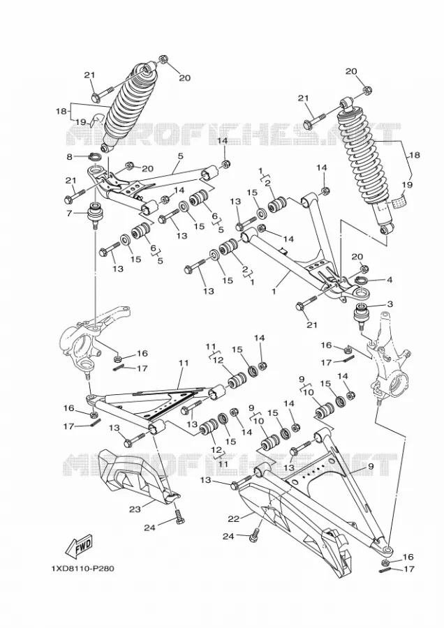 SUSPENSION / ROUE AVANT Yamaha SIDE BY SIDE 700 2023 VIKING  YXM700E / YX70MPP