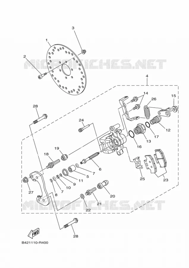 ETRIER DE FREIN ARRIERE 2 Yamaha SIDE BY SIDE 700 2023 VIKING  YXM700E / YX70MPP
