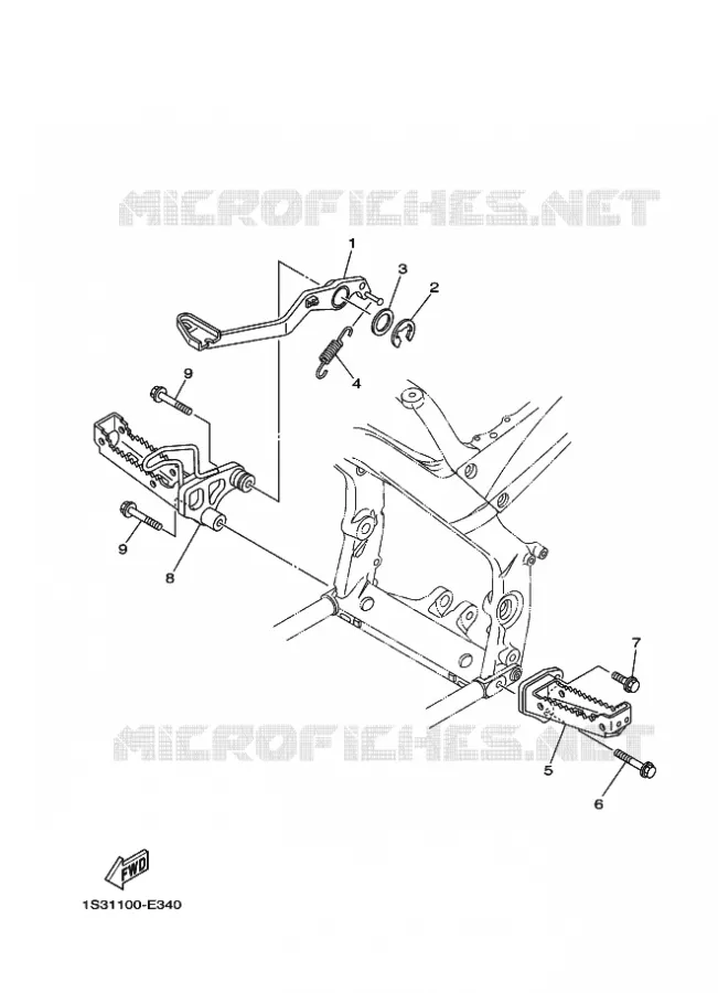 BEQUILLE / REPOSE PIEDS Yamaha QUAD 700 2023 RAPTOR  YFM700R