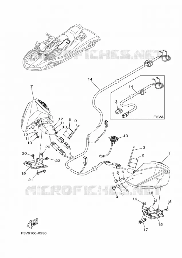 PIECES ELECTRIQUE 4 Yamaha Waverunner 1800 2022 FX  FX1800H-X