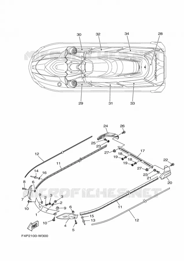 GUNWALE & MAT Yamaha Waverunner 1800 2022 GP  GP1800C