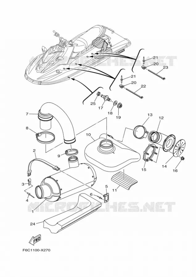 ECHAPPEMENT 3 Yamaha Waverunner 1050 2022 JB  JB1050-X