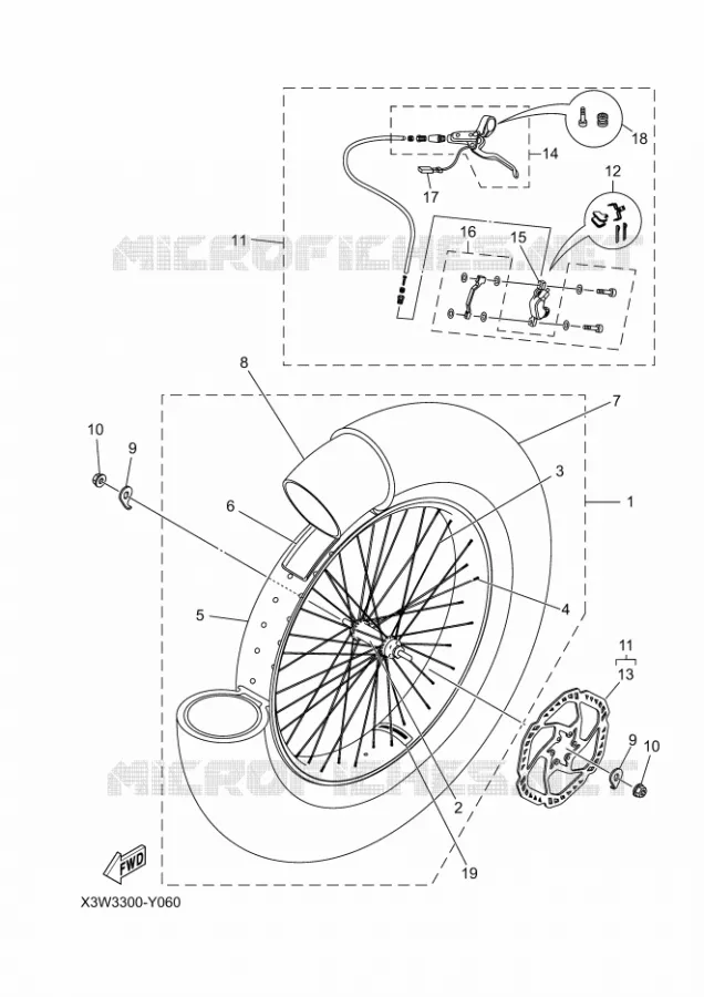 ROUE AVANT Yamaha EBIKES ELECTRIC 2023 BOOSTER  PF20BS