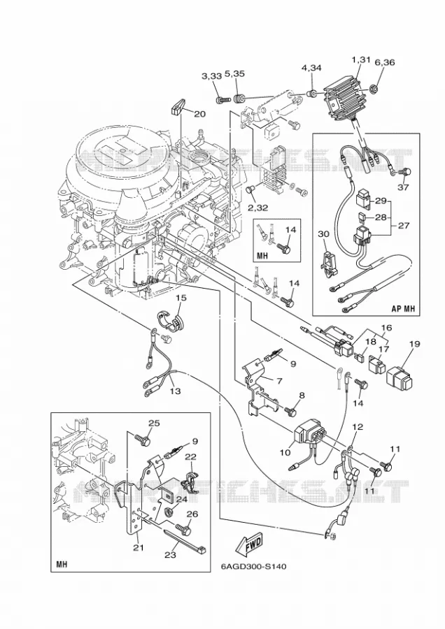 PARTIE ELECTRIQUE 2 Yamaha OUTBOARD ENGINES 15hp (11.0kW) 2020 F15  F15CEP
