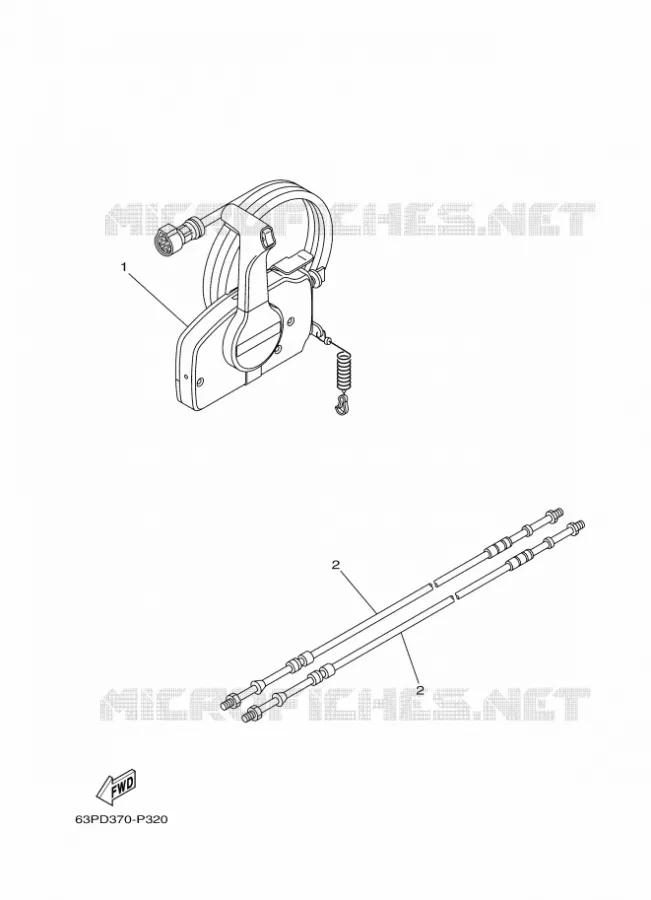 BOITIER DE COMMANDE A DISTANCE Yamaha OUTBOARD ENGINES 25hp (18.4kW) 2020 FT25  FT25FET
