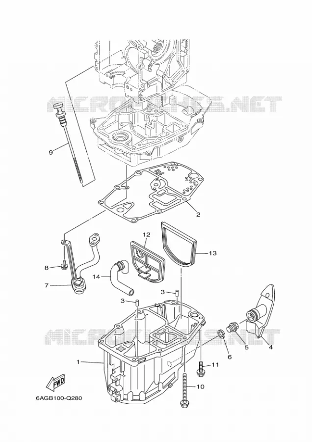VENTILATEUR D'HUILE Yamaha OUTBOARD ENGINES 9.9hp (7.3kW) 2020 F9.9  F9.9HMH