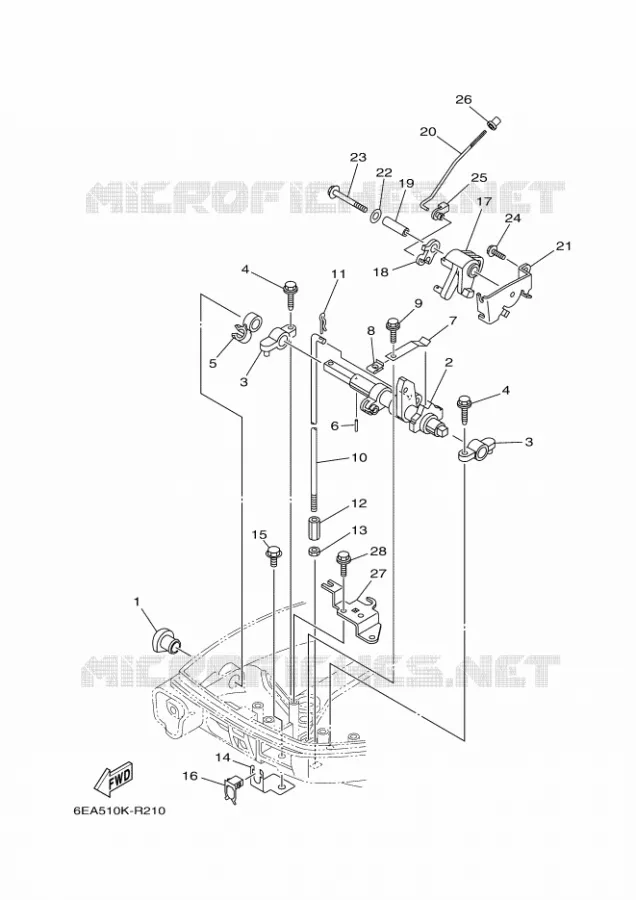 COMMANDE D'ACCELERATEUR 1 Yamaha OUTBOARD ENGINES 9.9hp (7.3kW) 2020 FT9.9  FT9.9LMH