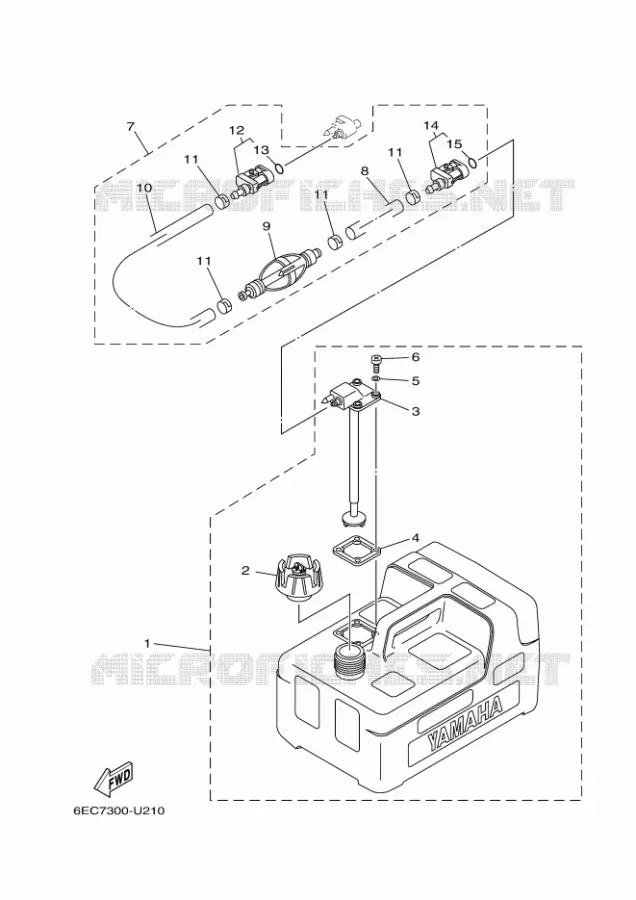 RESERVOIR A ESSENCE Yamaha OUTBOARD ENGINES 5hp (3.7kW) 2020 F5  F5AMH