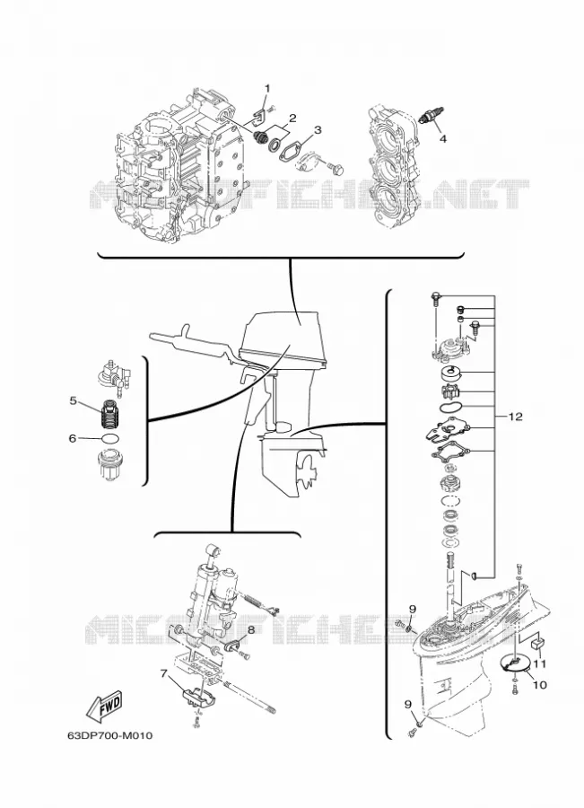 PIECES D'ENTRETIEN Yamaha OUTBOARD ENGINES 40hp (29.4kW) 2021 40V  40VEO