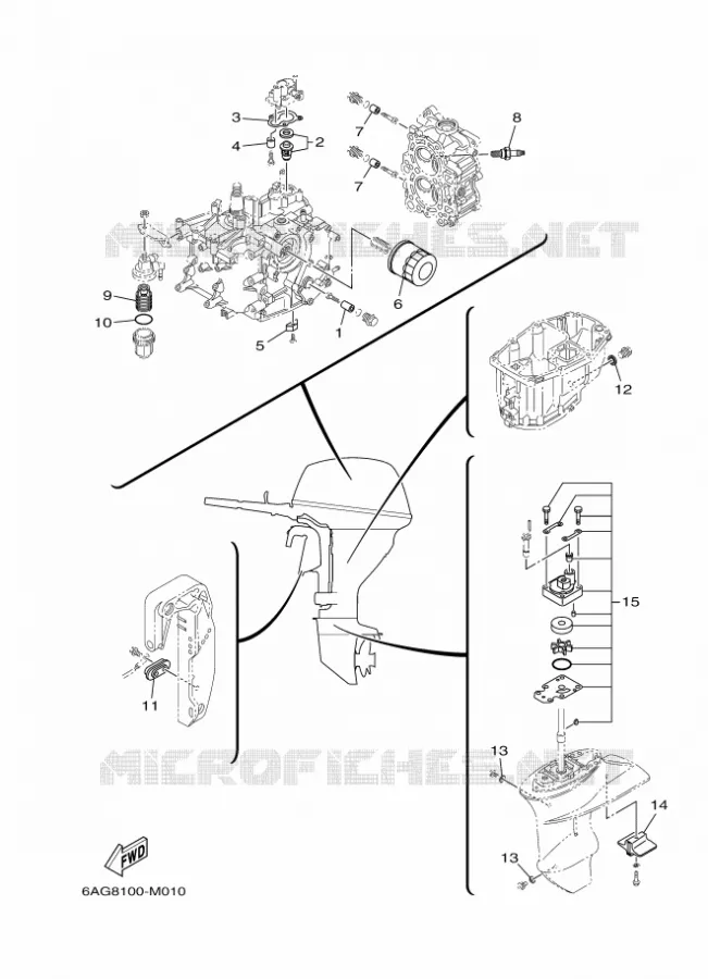 PIECES D'ENTRETIEN Yamaha OUTBOARD ENGINES 15hp (11.0kW) 2021 F15  F15CMH