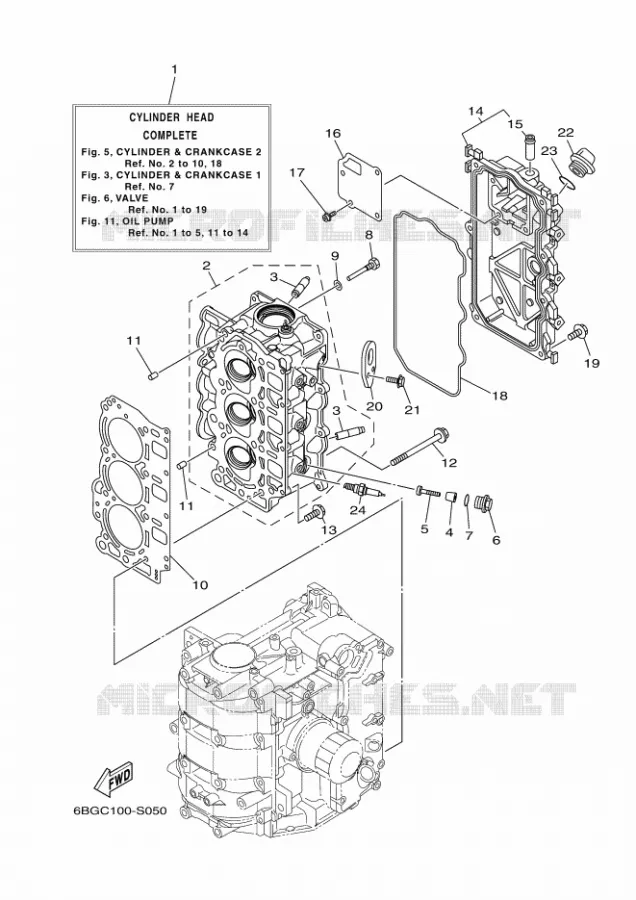 CYLINDRE / CARTER MOTEUR 2 Yamaha OUTBOARD ENGINES 40hp (29.4kW) 2021 F40  F40FED