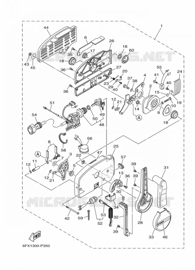 BOITIER DE COMMANDE A DISTANCE Yamaha OUTBOARD ENGINES 9.9hp (7.3kW) 2021 F9.9  F9.9JE