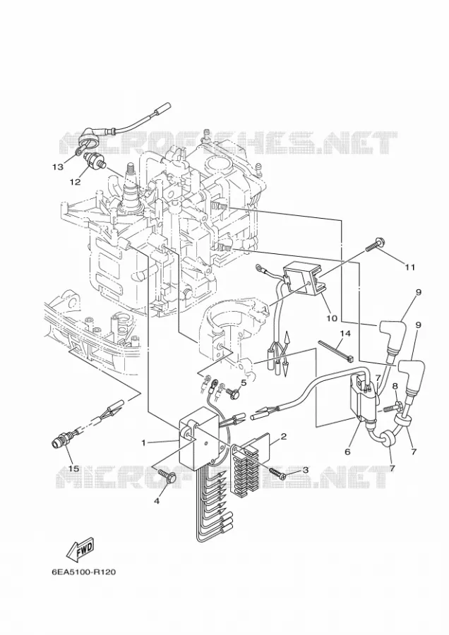 PARTIE ELECTRIQUE 1 Yamaha OUTBOARD ENGINES 9.9hp (7.3kW) 2021 F9.9  F9.9JE
