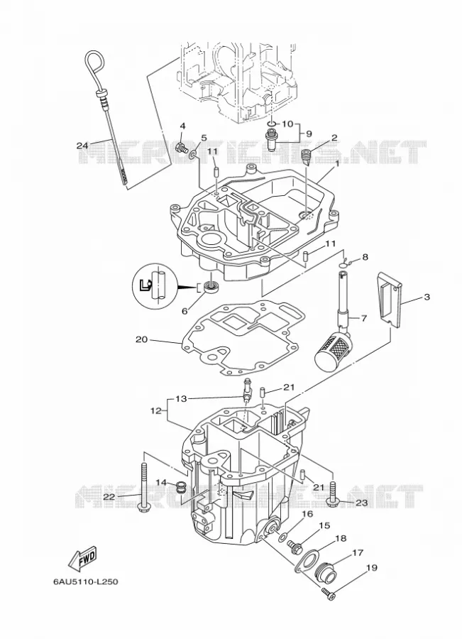 VENTILATEUR D'HUILE Yamaha OUTBOARD ENGINES 9.9hp (7.3kW) 2021 FT9.9  FT9.9LMH