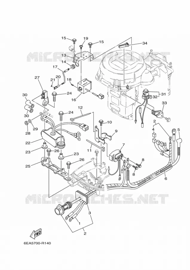 PARTIE ELECTRIQUE 3 Yamaha OUTBOARD ENGINES 9.9hp (7.3kW) 2021 FT9.9  FT9.9LEP