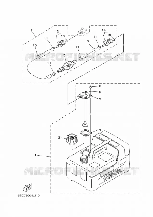RESERVOIR A ESSENCE Yamaha OUTBOARD ENGINES 4hp (2.9kW) 2021 F4  F4BMH