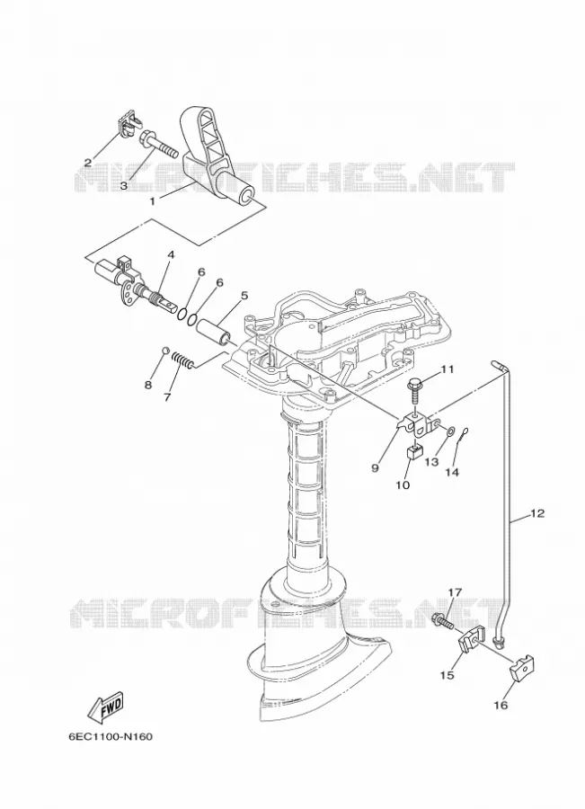 COMMANDE D'ACCELERATEUR Yamaha OUTBOARD ENGINES 5hp (3.7kW) 2021 F5  F5AMH