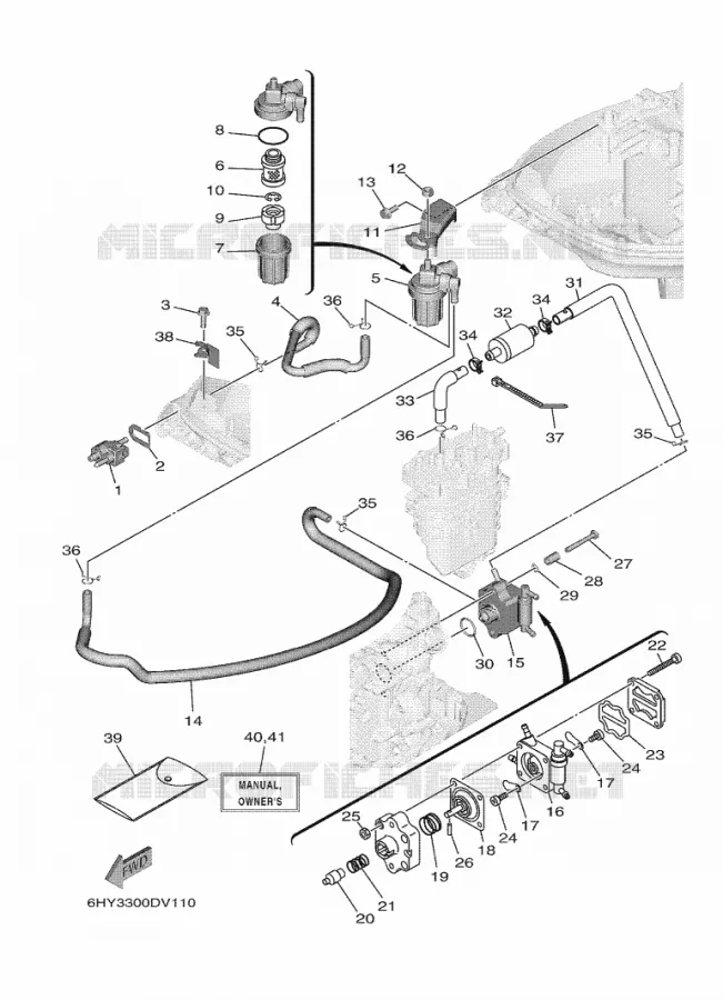 ALIMENTATION CARBURANT 1 Yamaha OUTBOARD ENGINES 25hp (18.4kW) 2021 F25  F25GMH