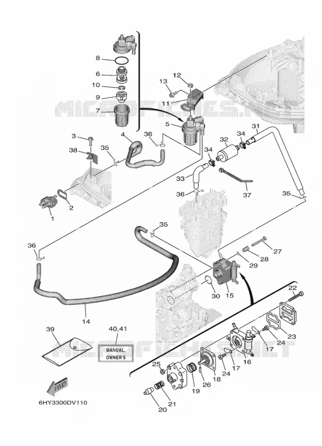 ALIMENTATION CARBURANT 1 Yamaha OUTBOARD ENGINES 25hp (18.4kW) 2021 F25  F25GMH