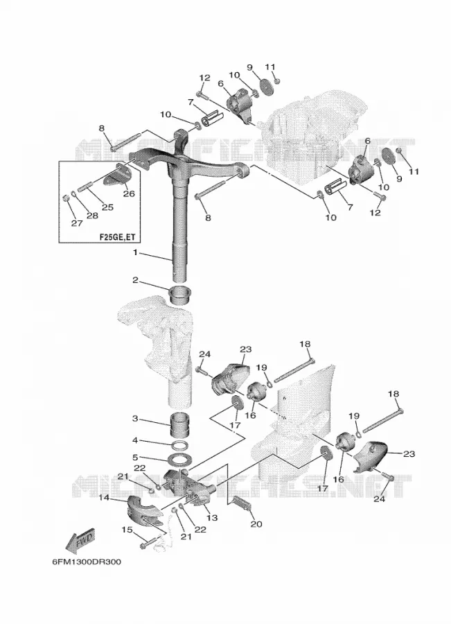 SUPPORT 3 Yamaha OUTBOARD ENGINES 25hp (18.4kW) 2021 F25  F25GE