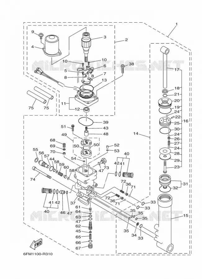 SYSTEME D'INCLINAISON Yamaha OUTBOARD ENGINES 25hp (18.4kW) 2021 F25  F25GET