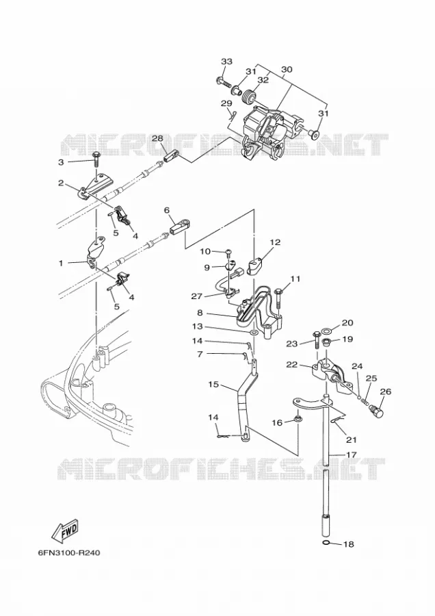 COMMANDE D'ACCELERATEUR Yamaha OUTBOARD ENGINES 115hp (84.6kW) 2021 VF115  F115C