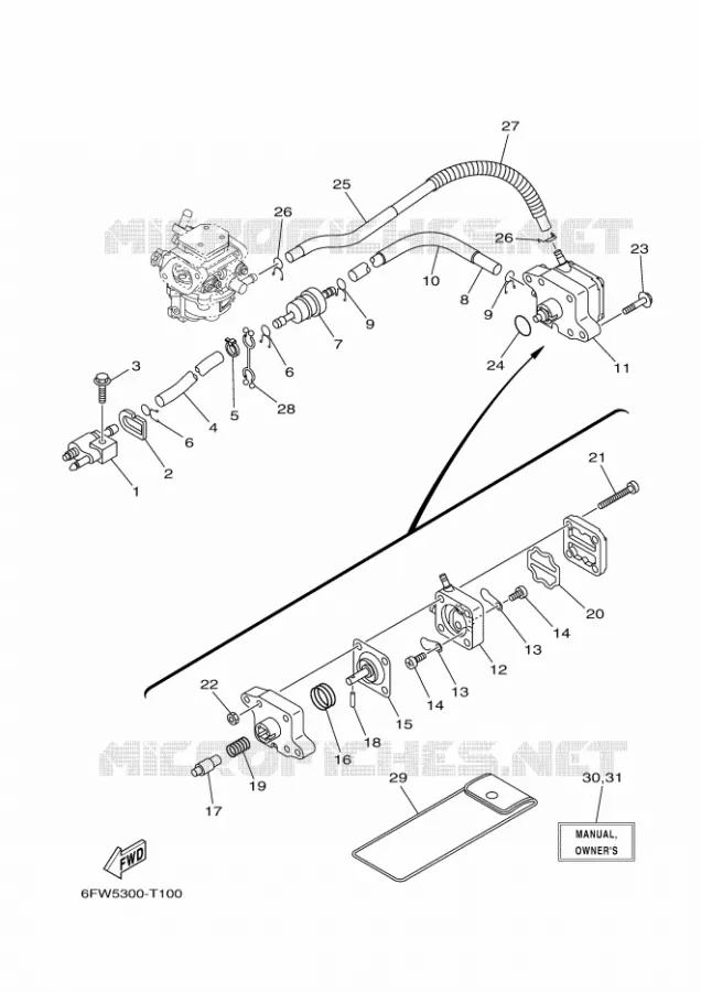 CARBURATEUR Yamaha OUTBOARD ENGINES 8hp (5.9kW) 2021 F8  F8FMH