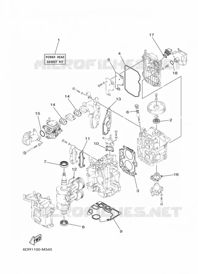 KIT DE REPARATION 1 Yamaha OUTBOARD ENGINES 8hp (5.9kW) 2021 F8  F8FMH