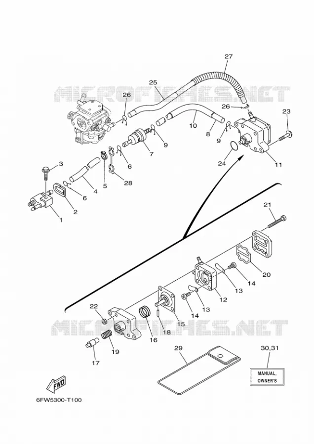 CARBURATEUR Yamaha OUTBOARD ENGINES 8hp (5.9kW) 2021 FT8  FT8GMH
