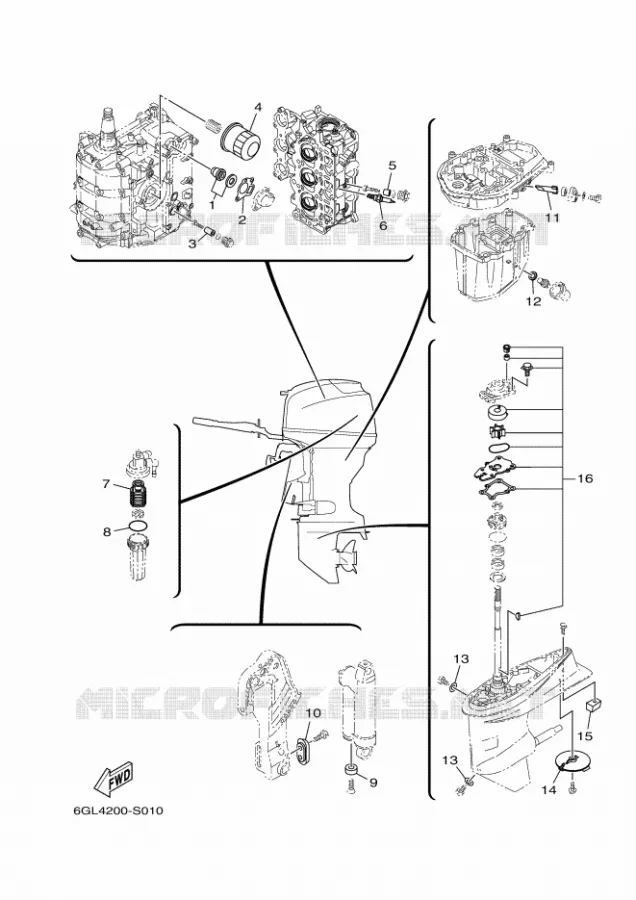PIECES D'ENTRETIEN Yamaha OUTBOARD ENGINES 40hp (29.4kW) 2021 F40  F40JMHD