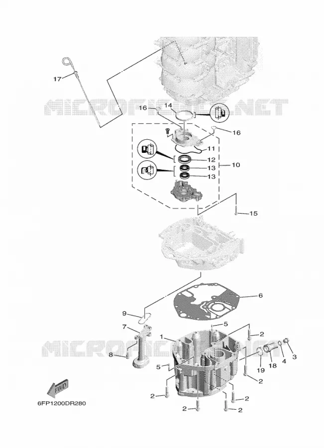 VENTILATEUR D'HUILE Yamaha OUTBOARD ENGINES 90hp (66.2kW) 2021 VF90  F90D