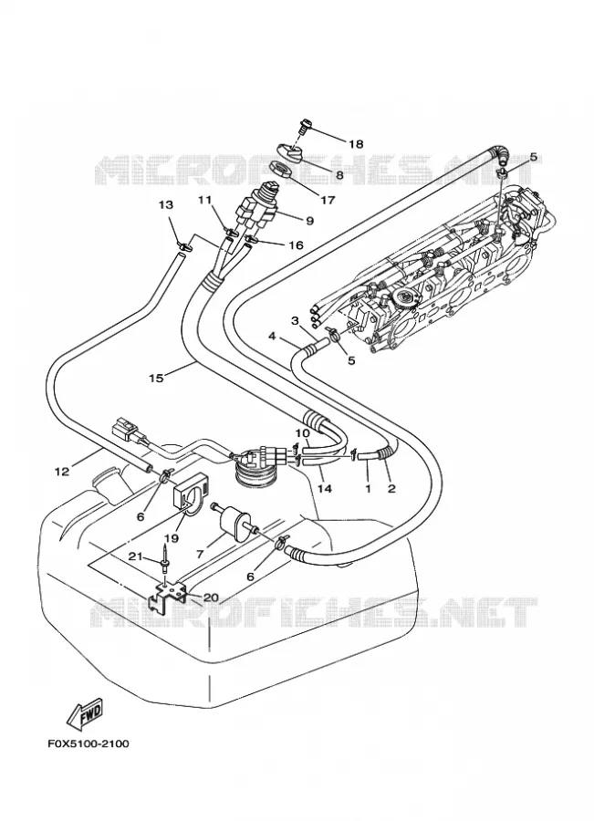 RESERVOIR A ESSENCE Yamaha WAVERUNNER 1200 2002 JET  JET FOR GP1200