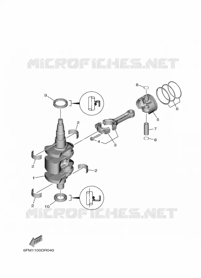 VILEBREQUIN / PISTON Yamaha OUTBOARD ENGINES 20hp (14.7kW) 2021 F20  F20GWH