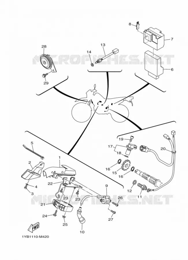 PARTIE ELECTRIQUE 2 Yamaha MOTO 250 2024 XT  XT250