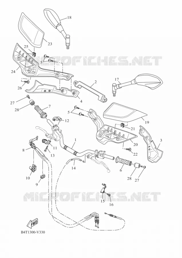 GUIDON ET CABLES Yamaha MOTO 700 2024 TRACER  MTT690
