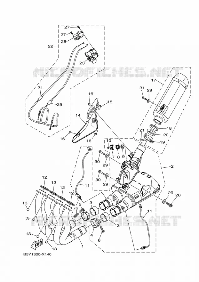 ECHAPPEMENT Yamaha MOTO 1000 2024 MT  MTN1000
