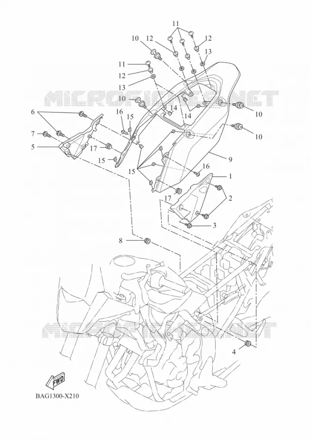 COUVERCLE LATERAL Yamaha MOTO 700 2024 TENERE  XTZ690D