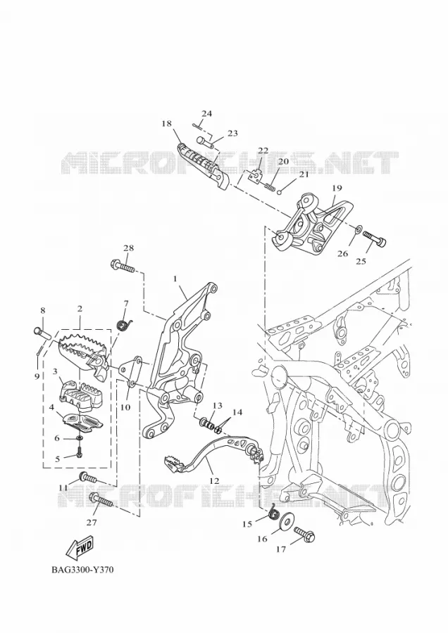 BEQUILLE / REPOSE PIEDS 2 Yamaha MOTO 700 2024 TENERE  XTZ690D
