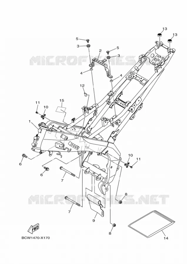 CADRE Yamaha MOTO 155 2024 R15  YZF155-A