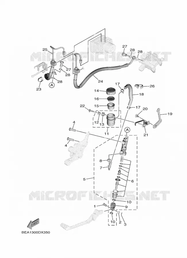 MAITRE CYLINDRE DE FREIN ARRIERE Yamaha MOTO 900 2024 XSR  MTM890